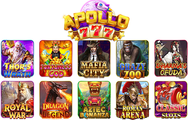 Logo keren APOLLO777! Provider slot online nomor satu dengan game gacor yang kebangetan!