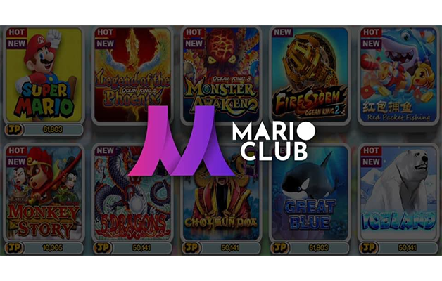 Raja slot MARIO CLUB tersenyum lebar, berdiri di atas tumpukan koin emas raksasa, sambil menggenggam mahkota kemenangan – simbol jitu dari strategi menang main slot!