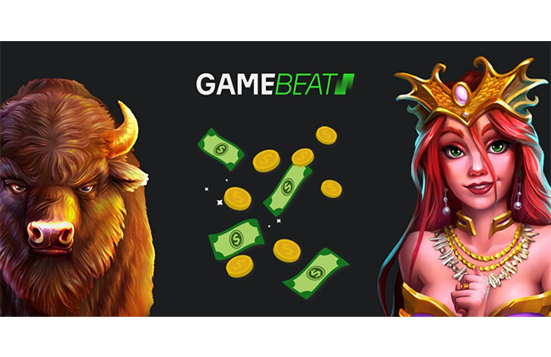 Logo GAMEBEAT yang berkilau, menampilkan simbol-simbol slot inovatif dan kreatif dari pemimpin industri permainan slot, menggambarkan keunikan dan evolusi dalam desain game kasino.