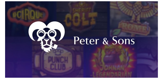 Logo PETER & SONS dengan latar belakang permainan slot online yang menampilkan grafik menawan dan fitur inovatif.